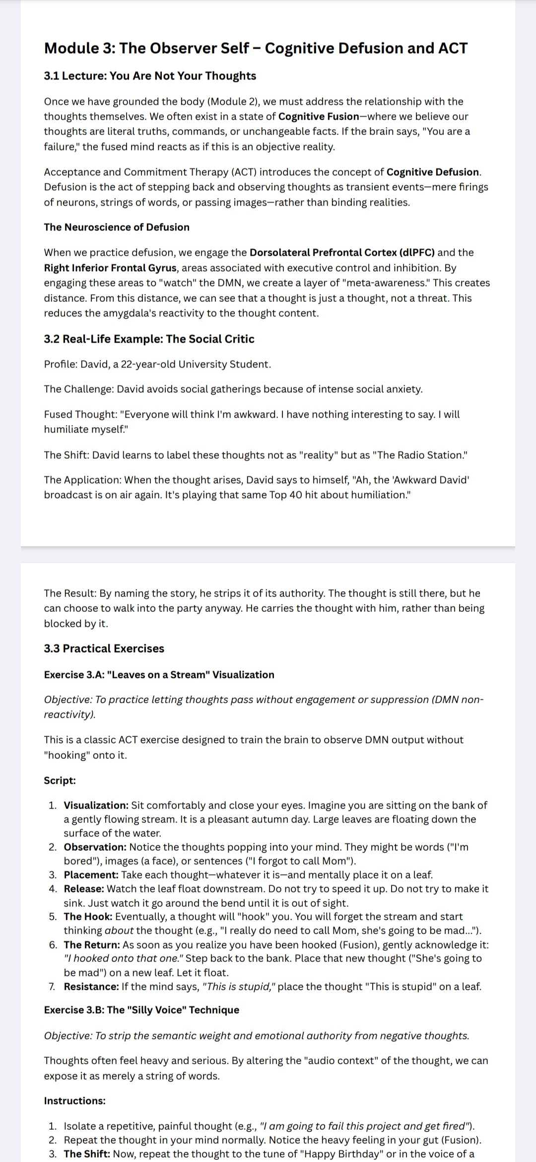 How to Quiet Mental Chatter: Default Mode Network Deactivation