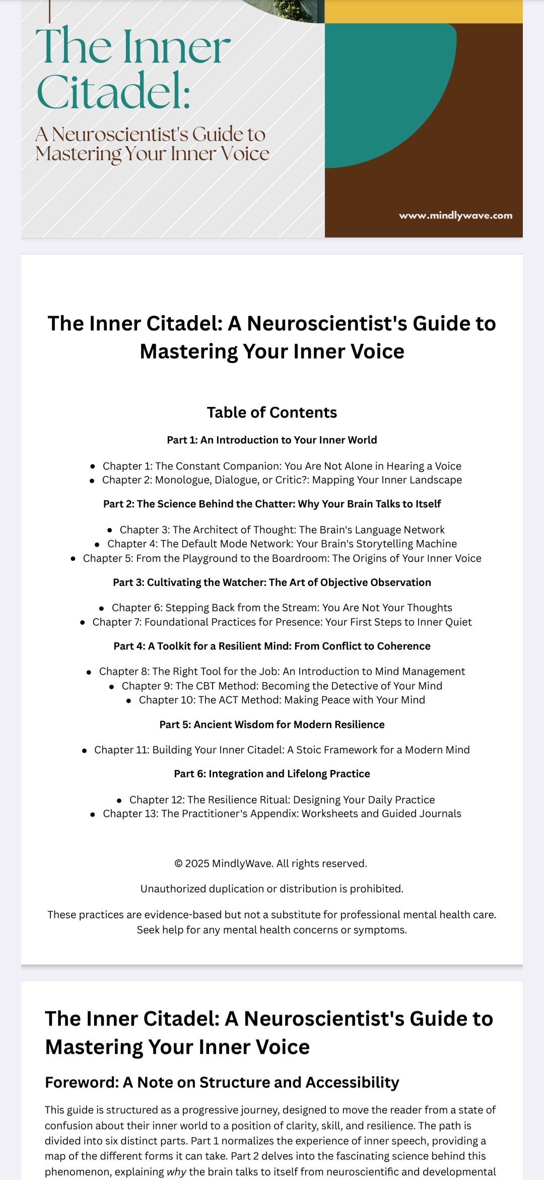 The Inner Citadel A Neuroscientist's Guide to Mastering Your Inner Voice